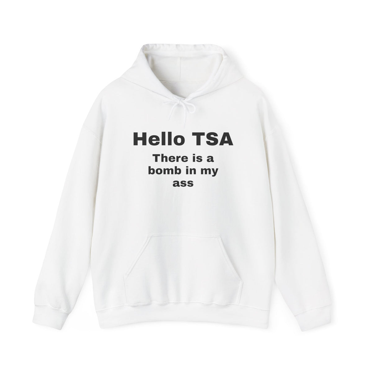 Hoodie — "Hello TSA, There is a Bomb in My Ass" Novelty Statement Hoodie