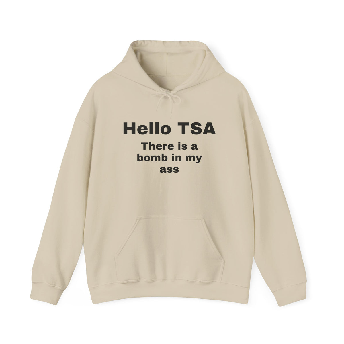 Hoodie — "Hello TSA, There is a Bomb in My Ass" Novelty Statement Hoodie