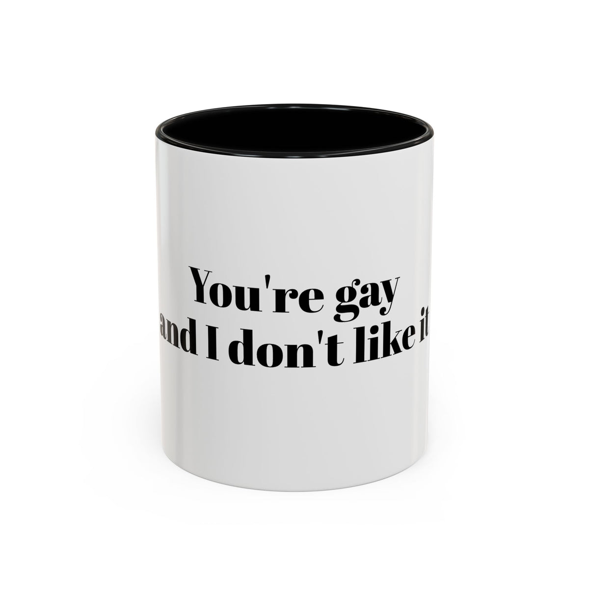 You're Gay and I Don't Like It Coffee Mug — Accent Black Handle 11/15oz