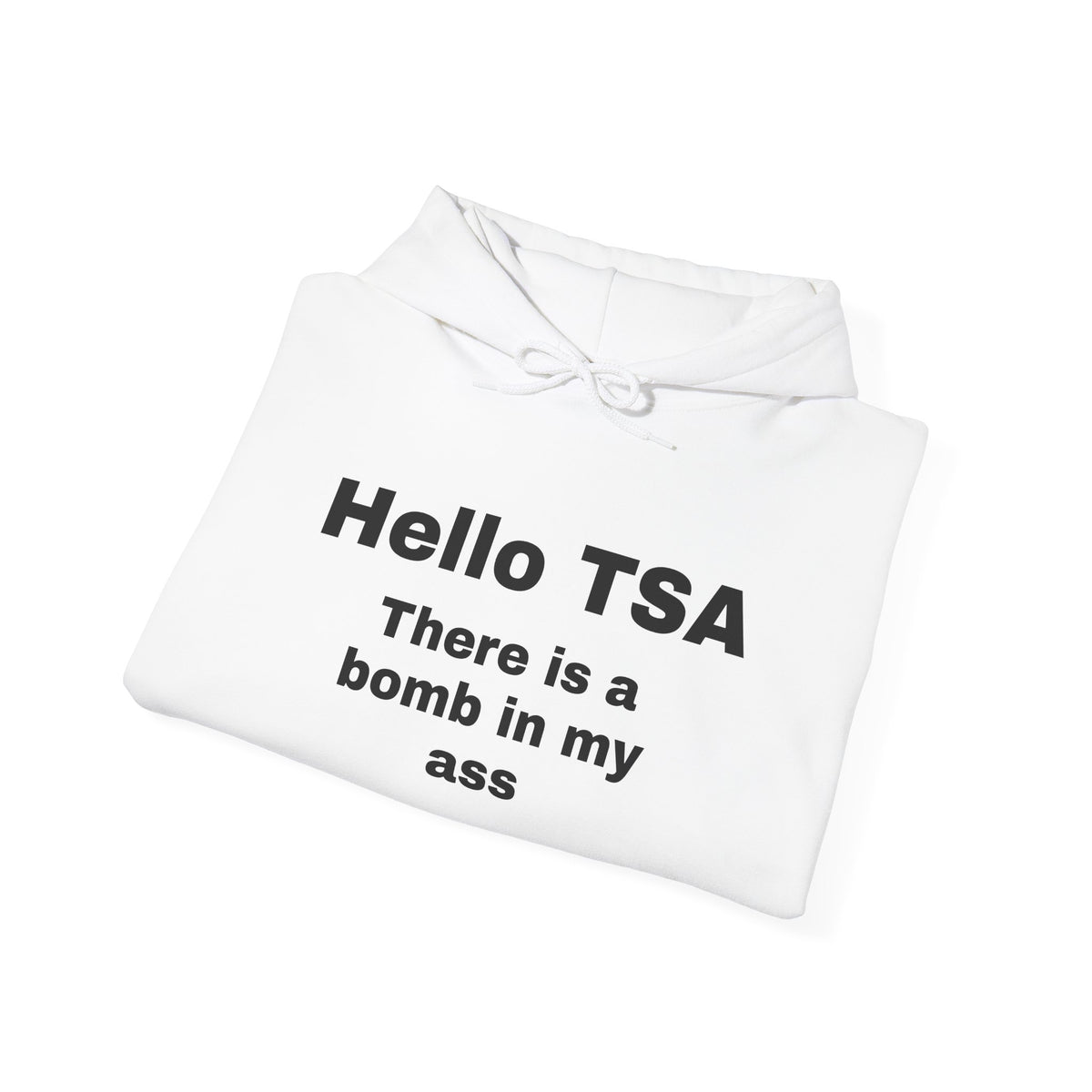 Hoodie — "Hello TSA, There is a Bomb in My Ass" Novelty Statement Hoodie
