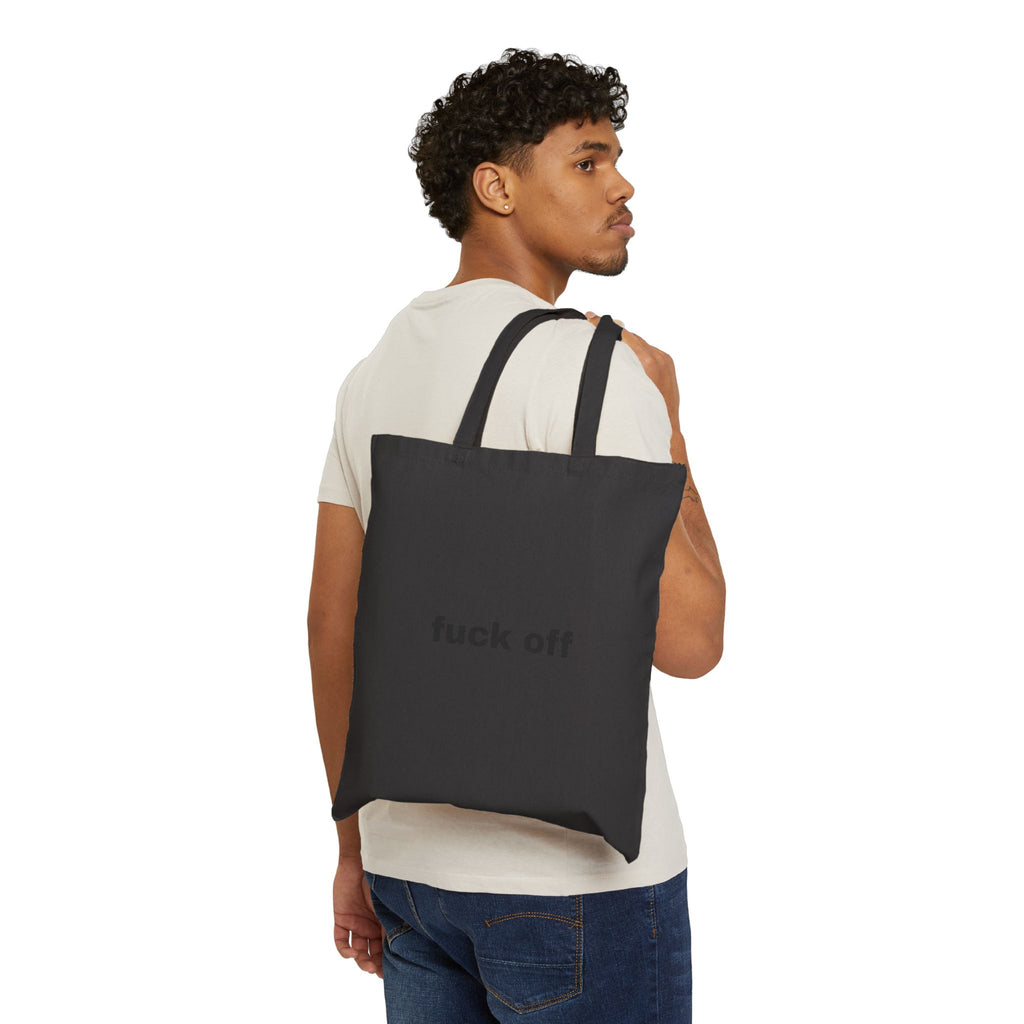 Canvas Tote Bag – Minimal "fuck off" Statement Tote, Reusable Cotton Shopper