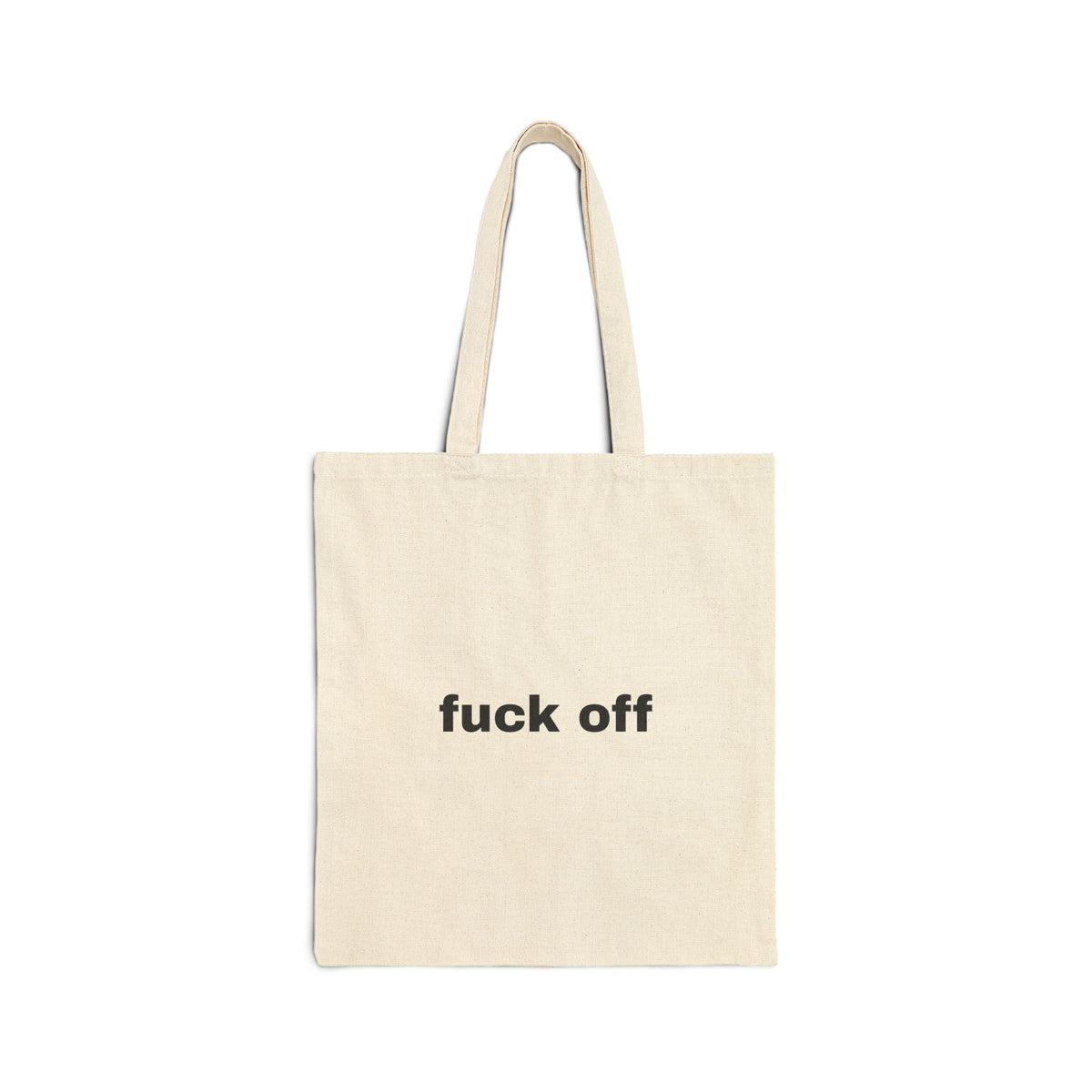 Canvas Tote Bag – Minimal "fuck off" Statement Tote, Reusable Cotton Shopper