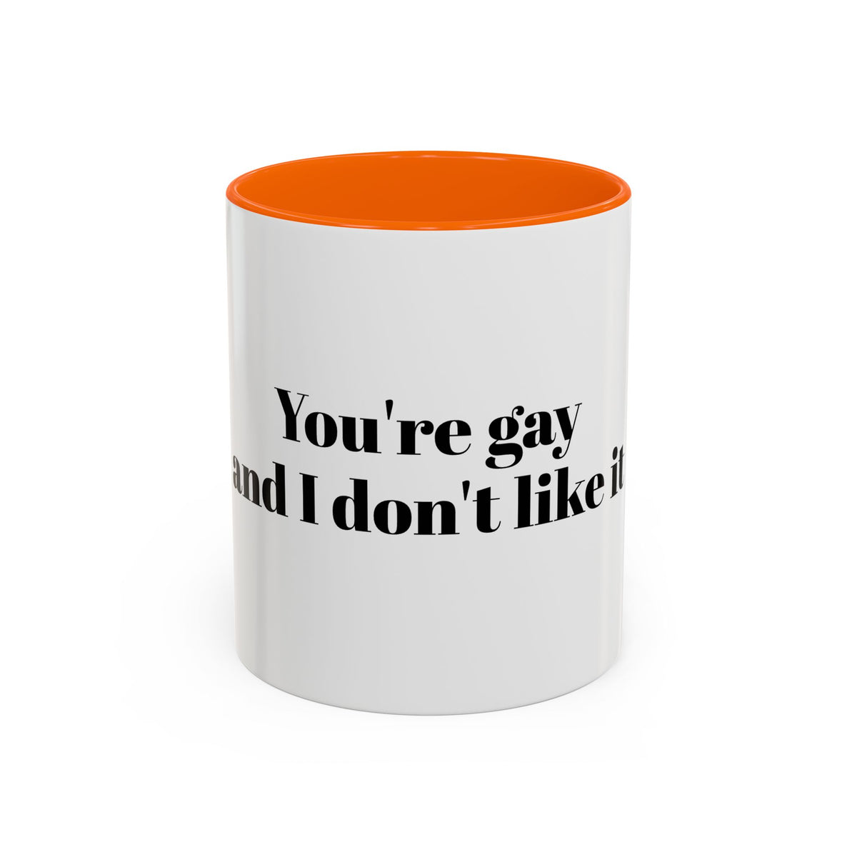 You're Gay and I Don't Like It Coffee Mug — Accent Black Handle 11/15oz