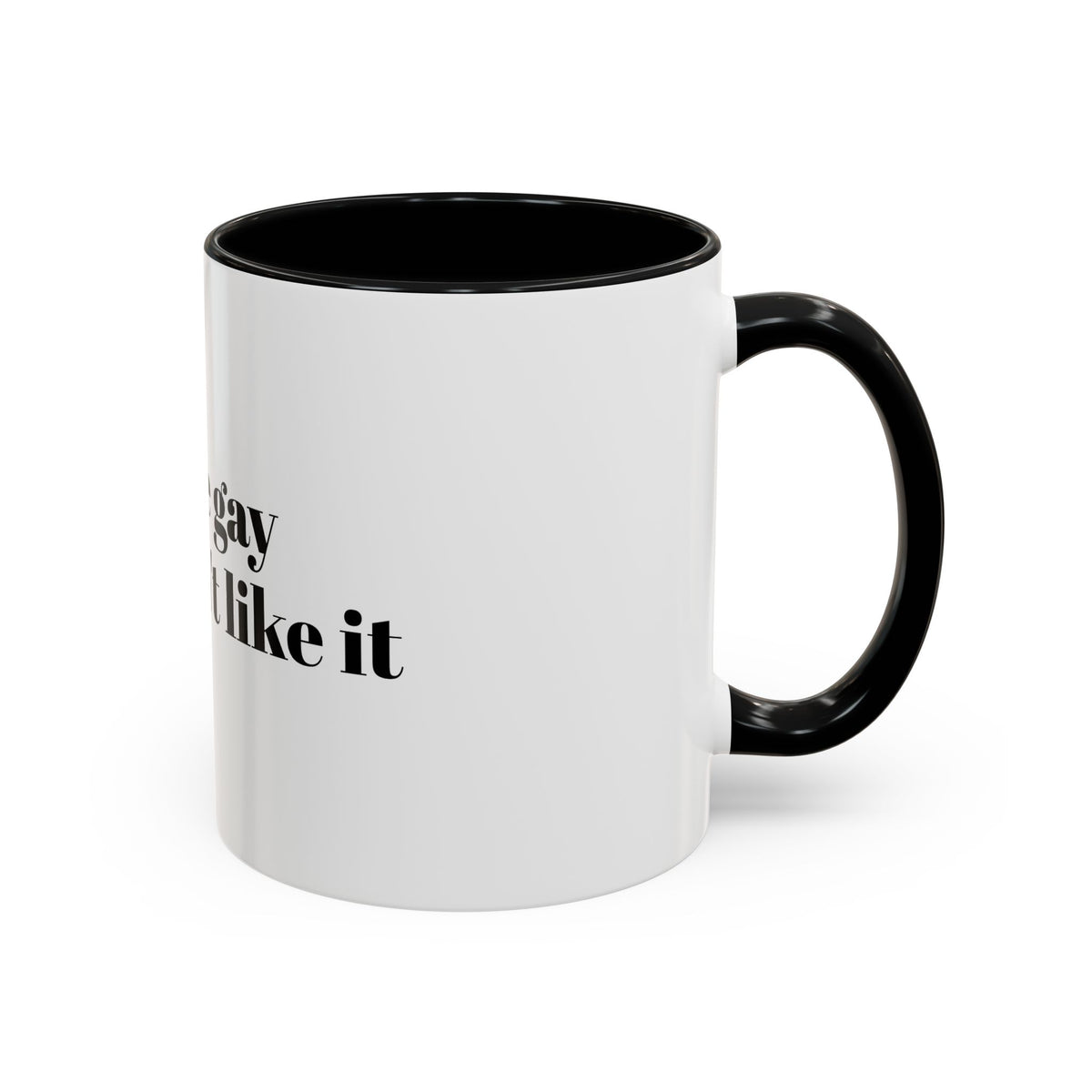 You're Gay and I Don't Like It Coffee Mug — Accent Black Handle 11/15oz
