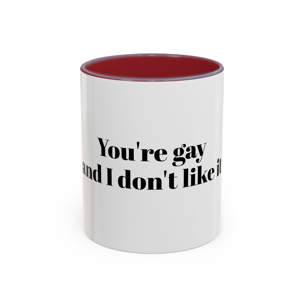 You're Gay and I Don't Like It Coffee Mug — Accent Black Handle 11/15oz