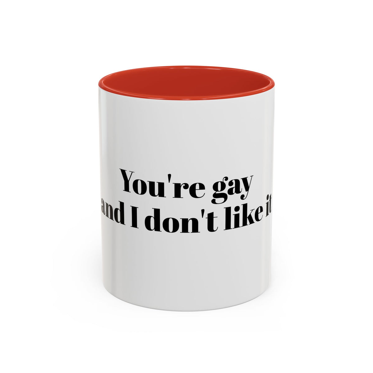 You're Gay and I Don't Like It Coffee Mug — Accent Black Handle 11/15oz